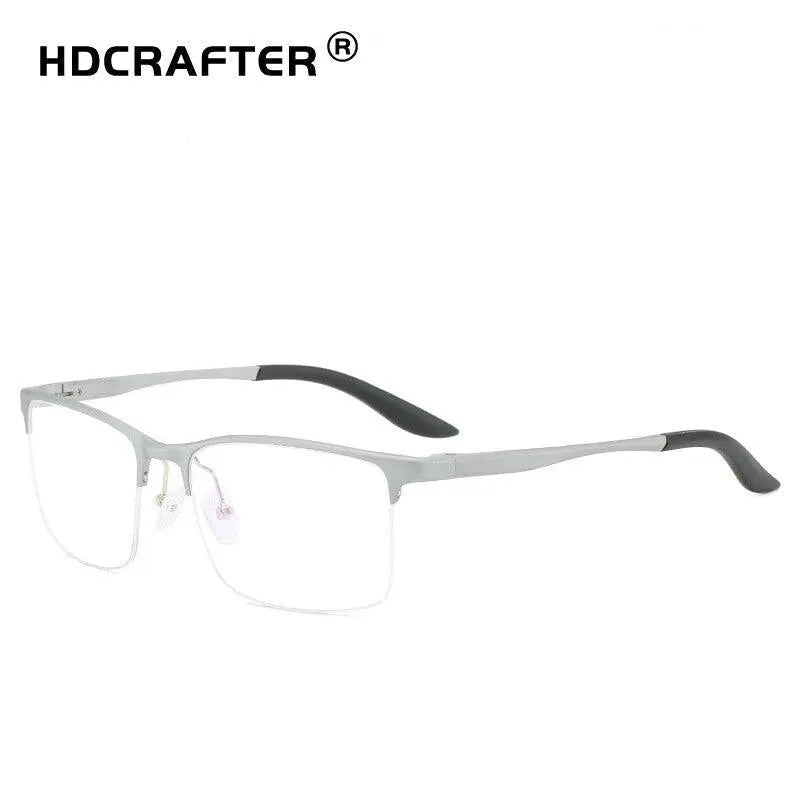 Men's Square Semi-Rimless Titanium Prescription Glasses P6325 — view 4 | Rx Spectacle