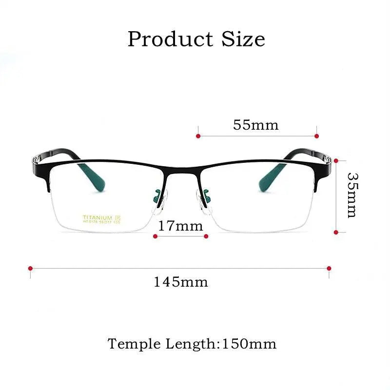 Unisex Round Semi-Rimless Titanium Prescription Glasses HT0178 — view 2 | Rx Spectacle