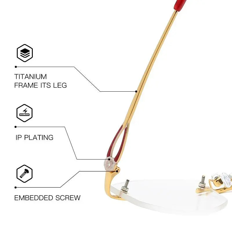 Women's Rimless Alloy Prescription Glasses 58060 — view 4 | Rx Spectacle