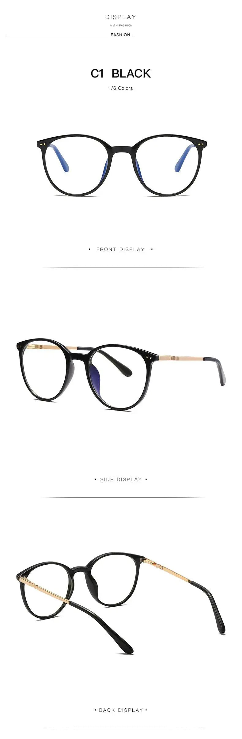 Women's Round Full Rim TR90 Prescription Glasses 2055 — view 15 | Rx Spectacle