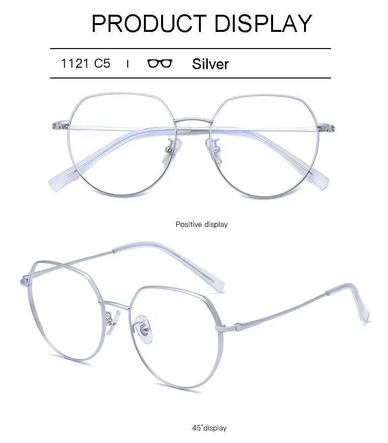 Unisex Round Full Rim Alloy Prescription Glasses 1121 — view 13 | Rx Spectacle