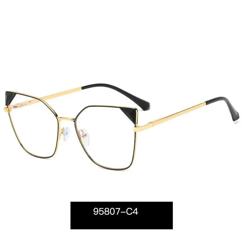 Women's Cat Eye Full Rim Alloy Prescription Glasses 95807 — view 2 | Rx Spectacle