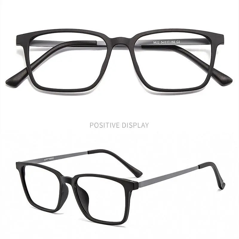 Men's Square Full Rim Titanium Prescription Glasses 9822 — view 8 | Rx Spectacle