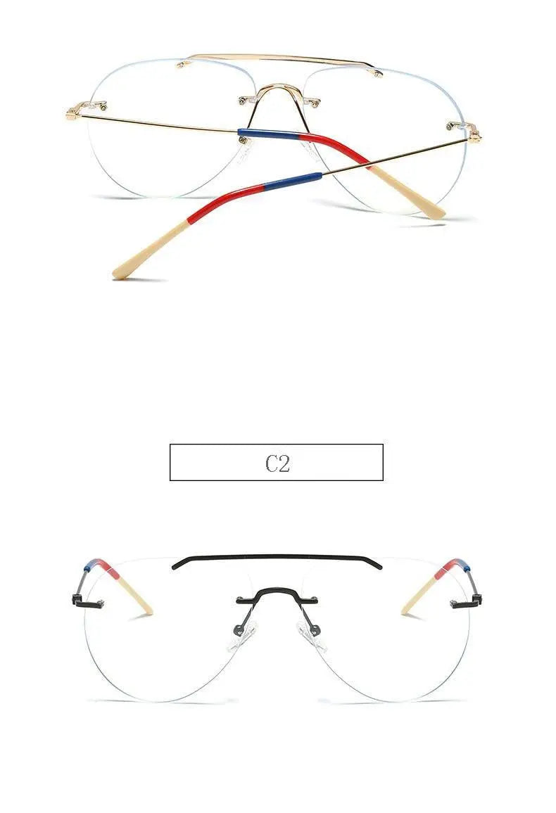 Unisex Round Rimless Alloy Double Bridge Prescription Glasses 81870 — view 16 | Rx Spectacle