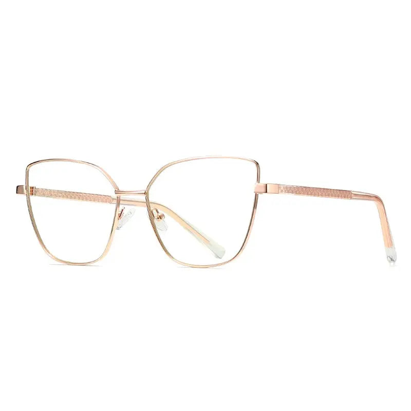 Women's Cat Eye Full Rim Alloy Prescription Glasses 3002 — view 4 | Rx Spectacle