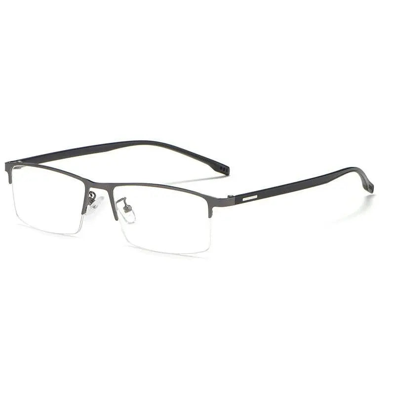 Men's Rectangular Semi-Rimless Alloy Prescription Glasses 9102 — view 4 | Rx Spectacle