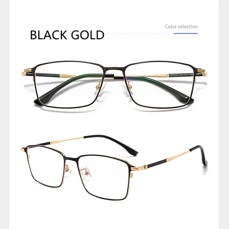 Unisex Square Full Rim Titanium Reading Glasses 39206 — view 7 | Rx Spectacle