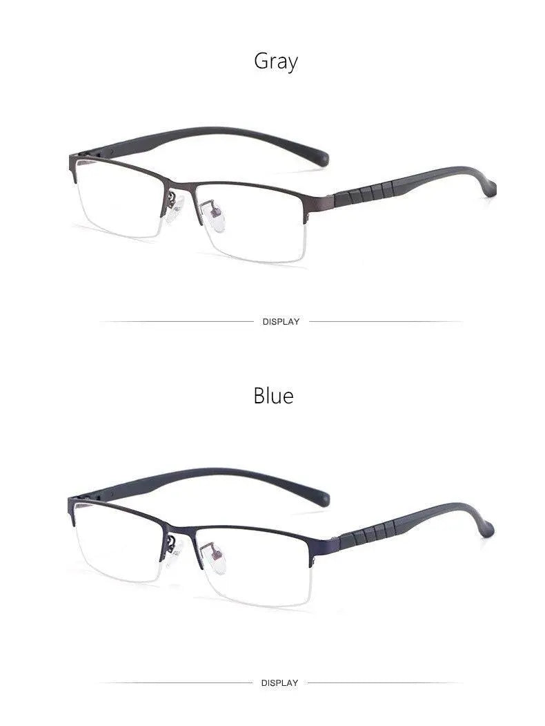 Men's Semi-Rimless Alloy Prescription Glasses 89033 — view 13 | Rx Spectacle