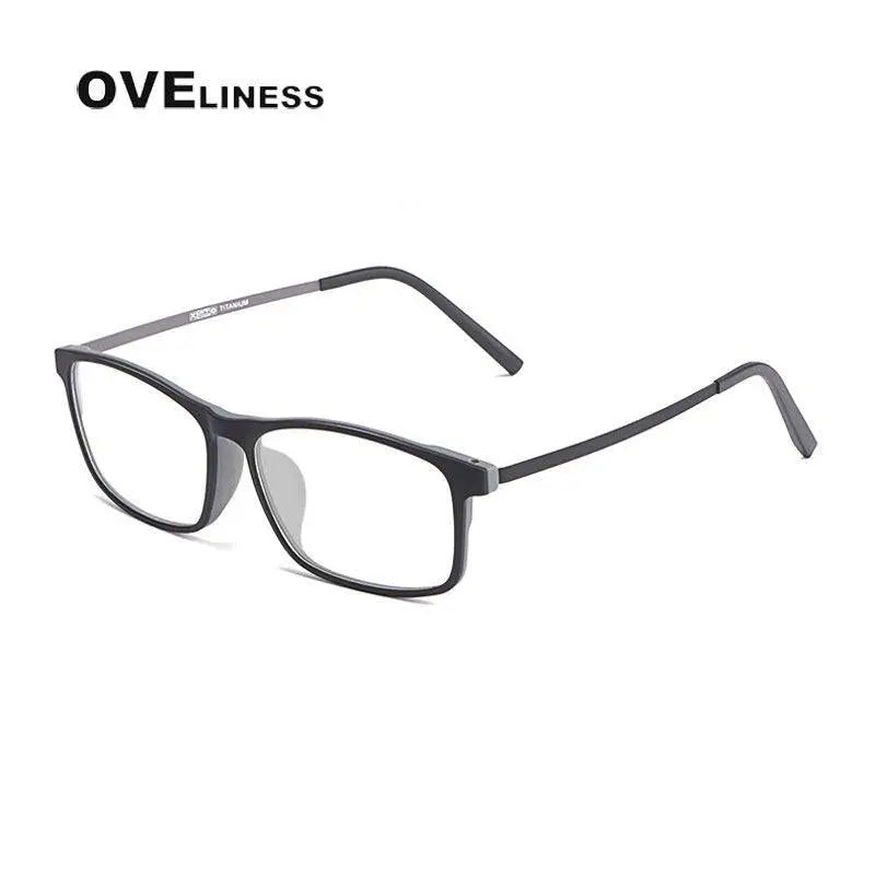 Unisex Square Full Rim Titanium Prescription Glasses Ol20p99 — view 2 | Rx Spectacle