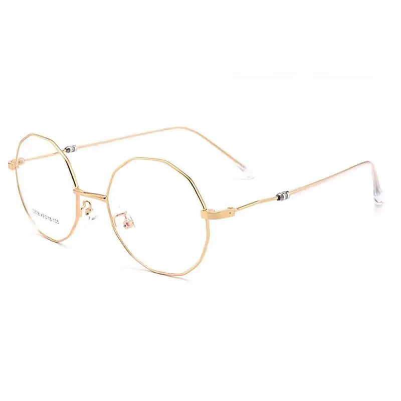 Unisex Polygon Full Rim Alloy Prescription Glasses D838 — view 3 | Rx Spectacle