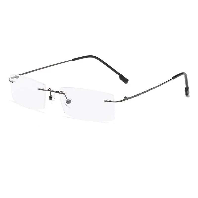 Unisex Rimless Titanium Prescription Glasses 522 — view 4 | Rx Spectacle