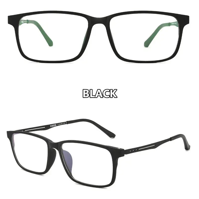 Unisex Square Full Rim Titanium Reading Glasses F3003 — view 4 | Rx Spectacle
