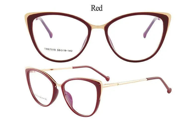 Women's Cat Eye Full Rim TR90 Prescription Glasses 7019 — view 18 | Rx Spectacle