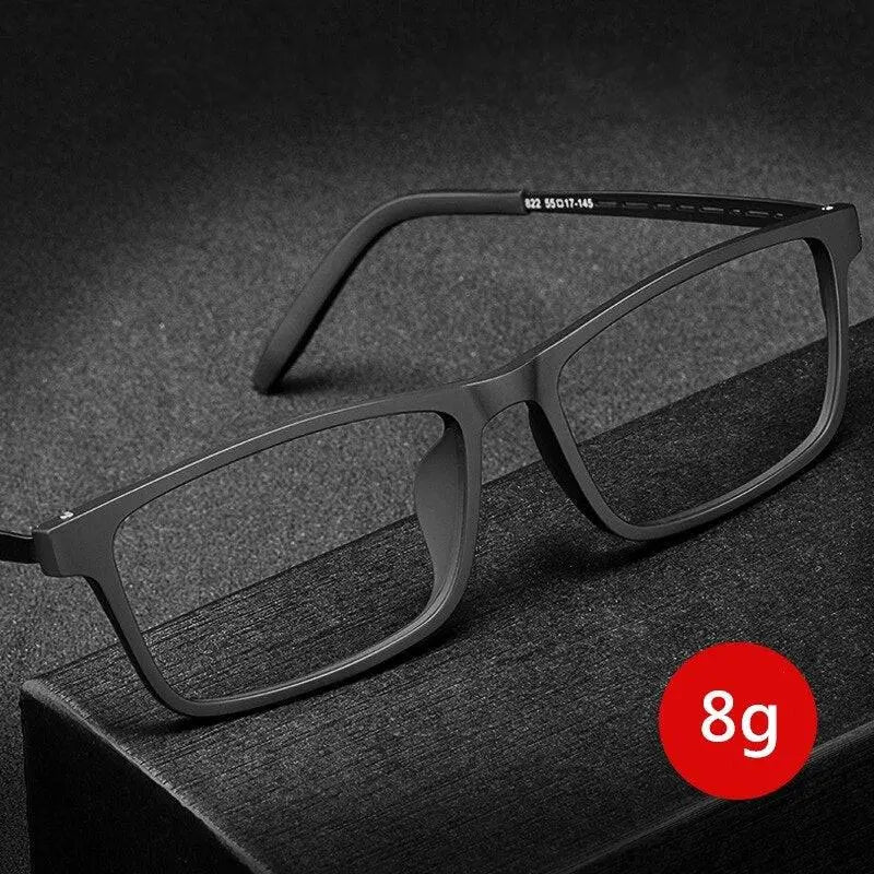 Men's Square Full Rim Titanium Prescription Glasses 8822t — view 2 | Rx Spectacle