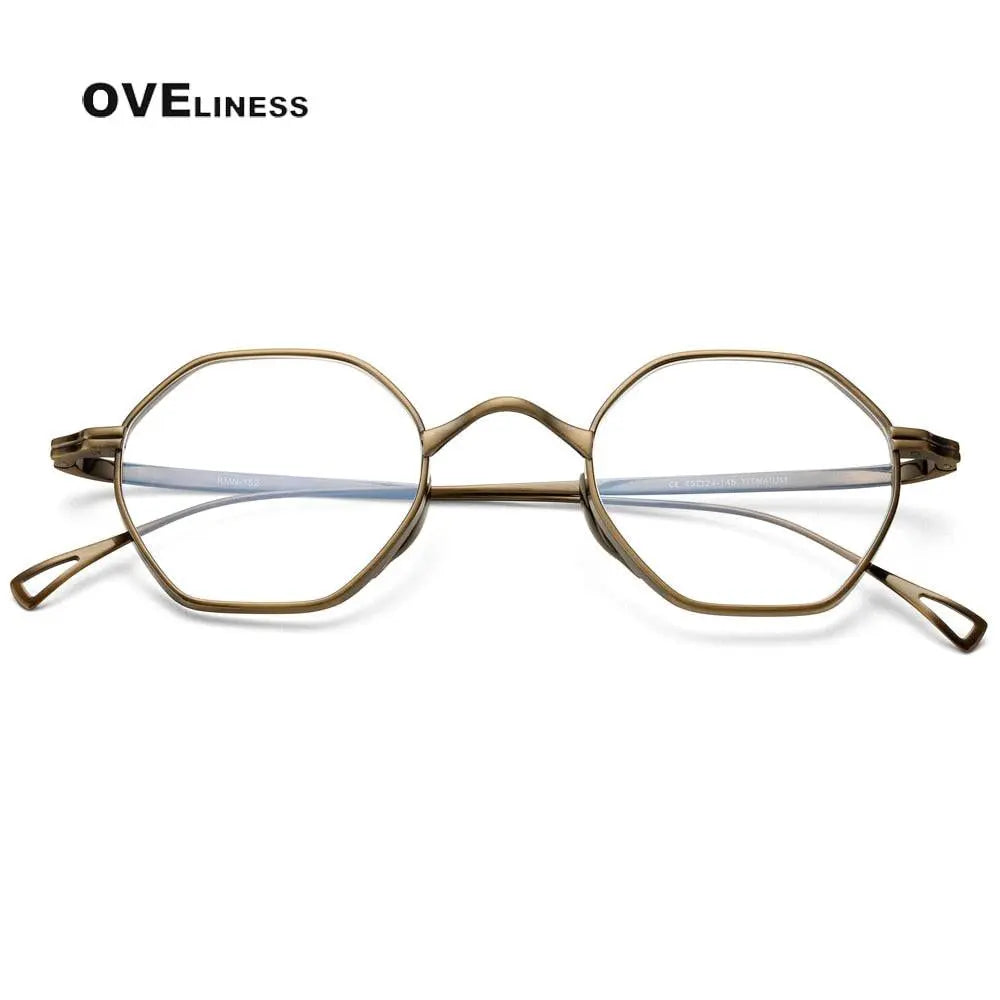 Unisex Irregular Full Rim Titanium Prescription Glasses Ol1y52 — view 3 | Rx Spectacle