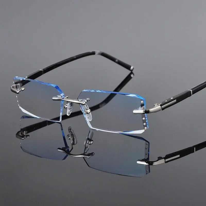 Men's Square Rimless Alloy Prescription Glasses R58003 — view 7 | Rx Spectacle