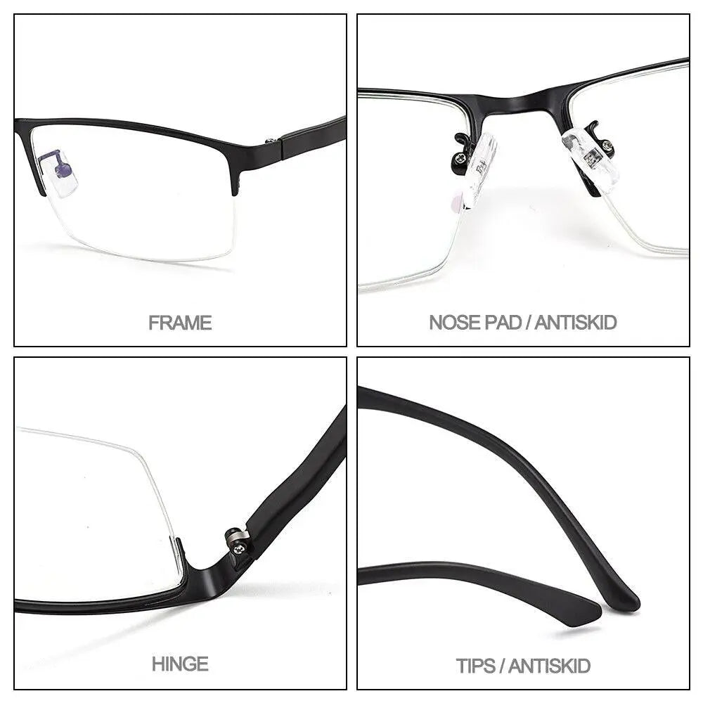 Men's Square Semi-Rimless TR90 Prescription Glasses S61001 — view 5 | Rx Spectacle