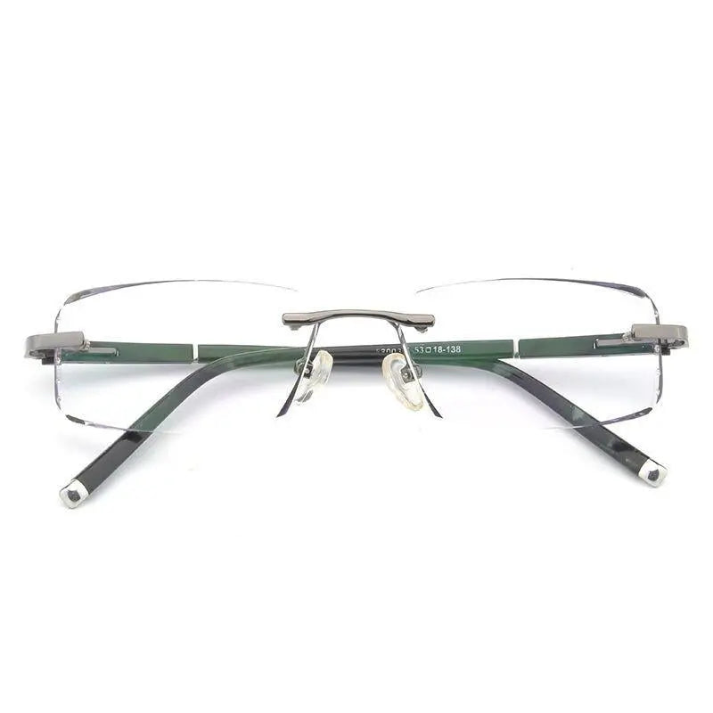 Men's Square Rimless Alloy Prescription Glasses R58003 — view 5 | Rx Spectacle