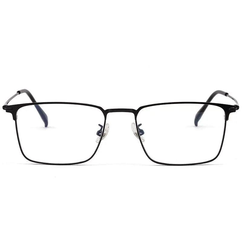 Men's Square Full Rim Titanium Prescription Glasses Y0606 — view 8 | Rx Spectacle