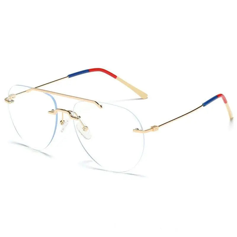 Unisex Round Rimless Alloy Double Bridge Prescription Glasses 81870 — view 12 | Rx Spectacle
