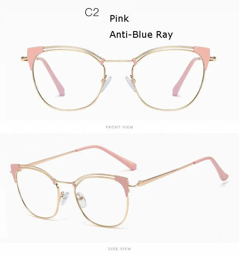 Unisex Cat Eye Full Rim Alloy Prescription Glasses L95537 — view 18 | Rx Spectacle