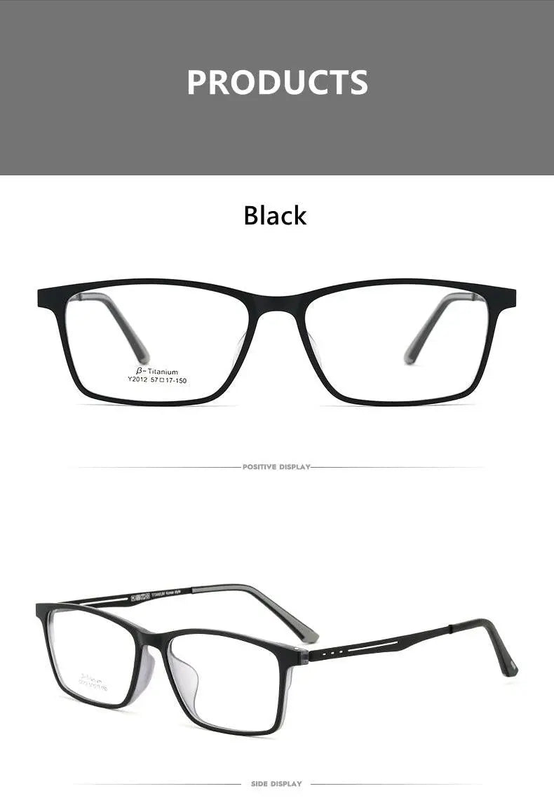 Men's Square Full Rim Titanium Prescription Glasses Y2012 — view 13 | Rx Spectacle