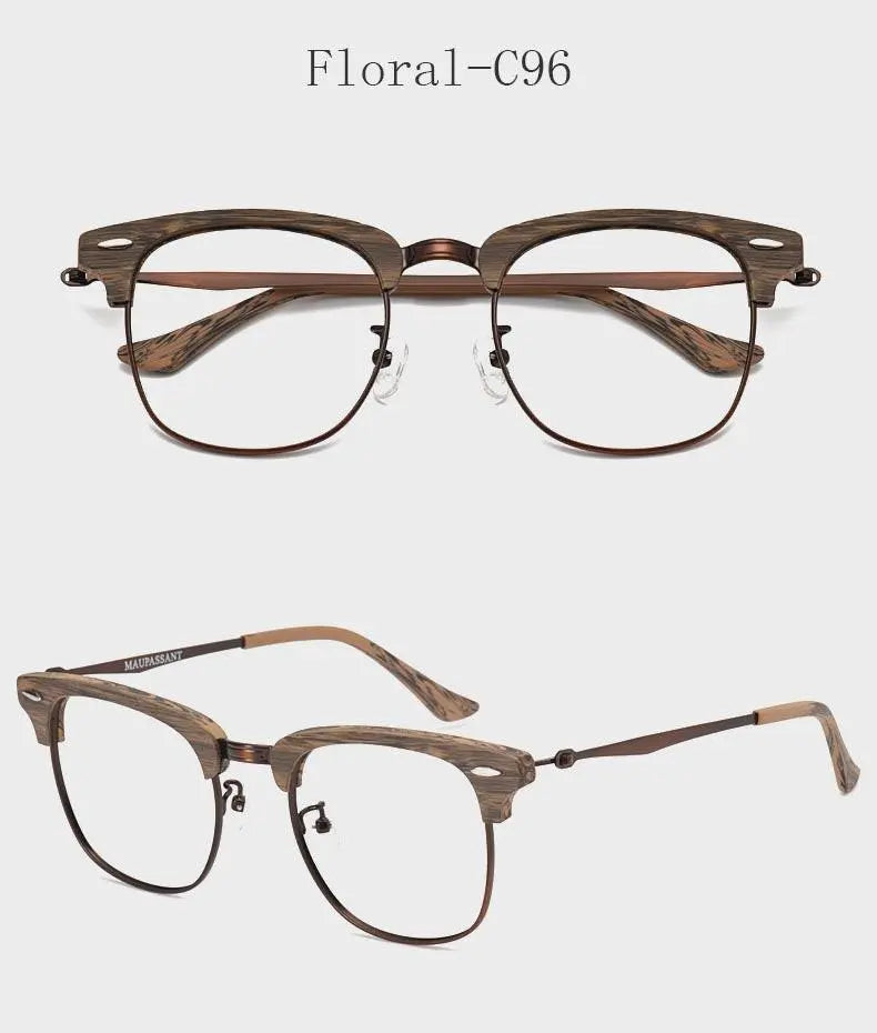 Men's Round Full Rim Alloy Prescription Glasses 8057 — view 12 | Rx Spectacle