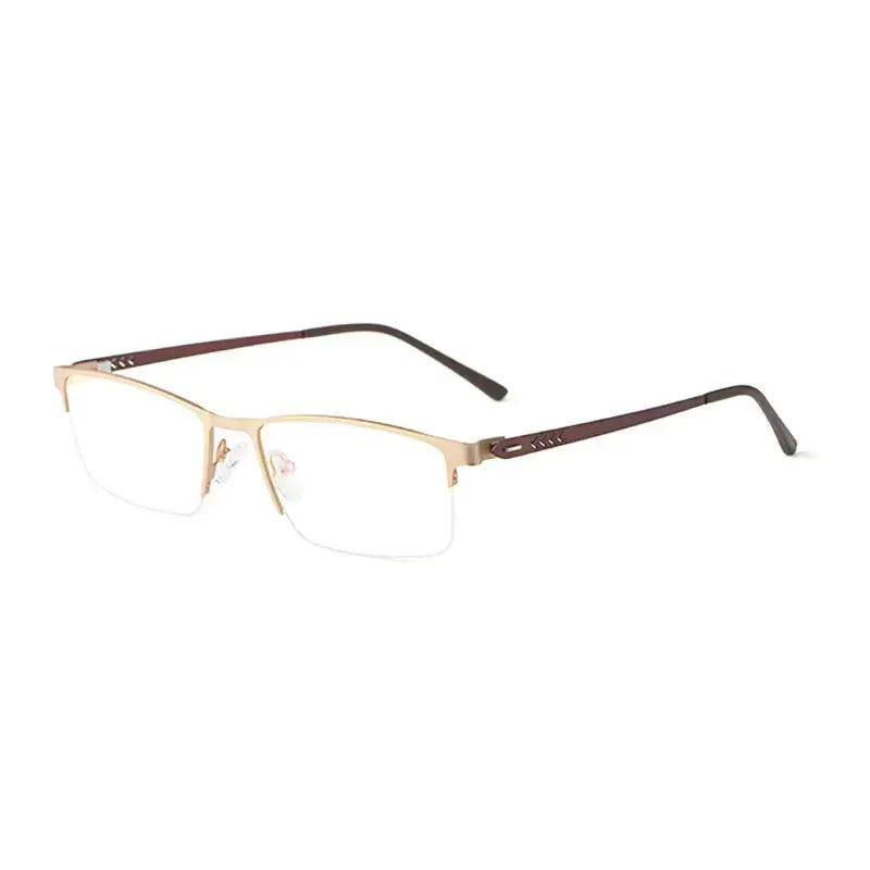 Unisex Rectangular Semi-Rimless Alloy Prescription Glasses 984100 — view 4 | Rx Spectacle