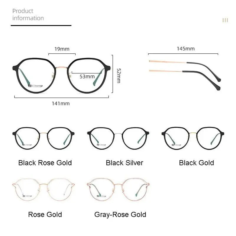 Unisex Round Full Rim Titanium Prescription Glasses 7012 — view 5 | Rx Spectacle