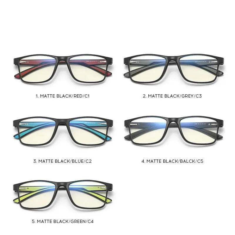Men's Square Full Rim TR90 Prescription Glasses 2388 — view 3 | Rx Spectacle