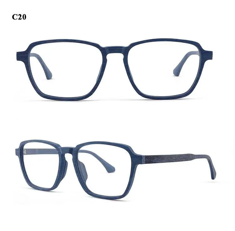 Men's Polygon Full Rim Wood Oversized Prescription Glasses 1694 — view 19 | Rx Spectacle