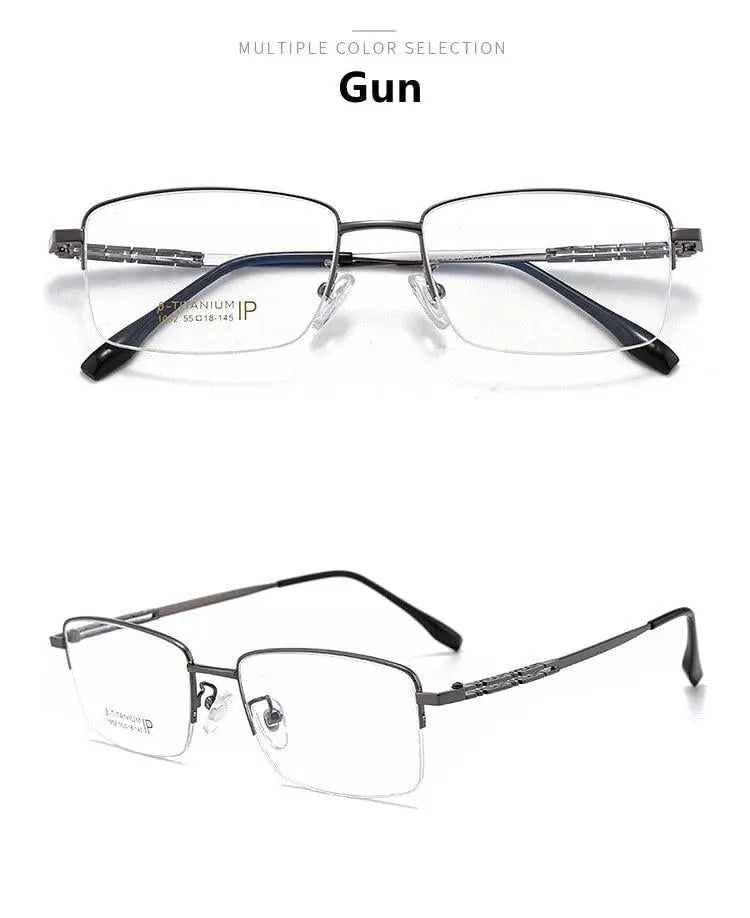 Men's Semi-Rimless Titanium Prescription Glasses 1052 — view 13 | Rx Spectacle