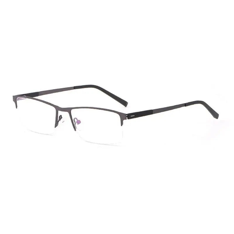 Unisex Square Semi-Rimless Alloy Prescription Glasses 8839 — view 11 | Rx Spectacle