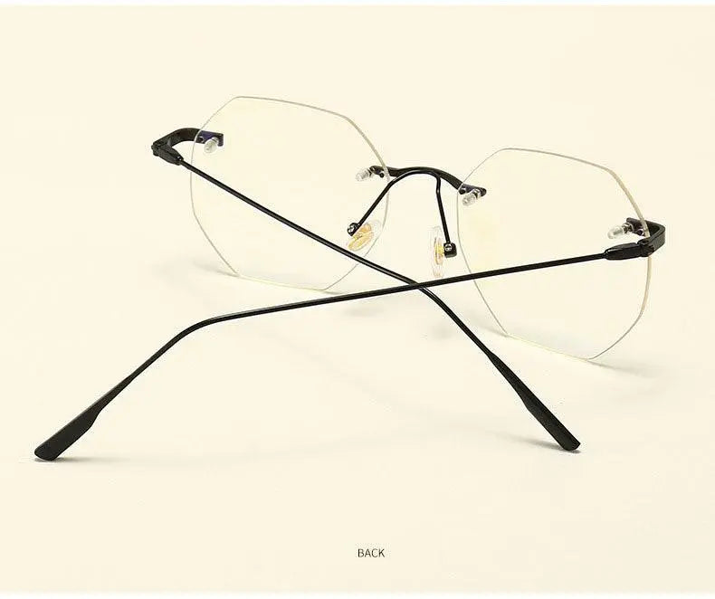 Men's Polygon Rimless Alloy Prescription Glasses 6213 — view 19 | Rx Spectacle