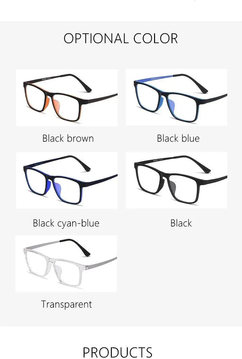 Men's Square Full Rim Titanium Prescription Glasses HR3068 — view 12 | Rx Spectacle