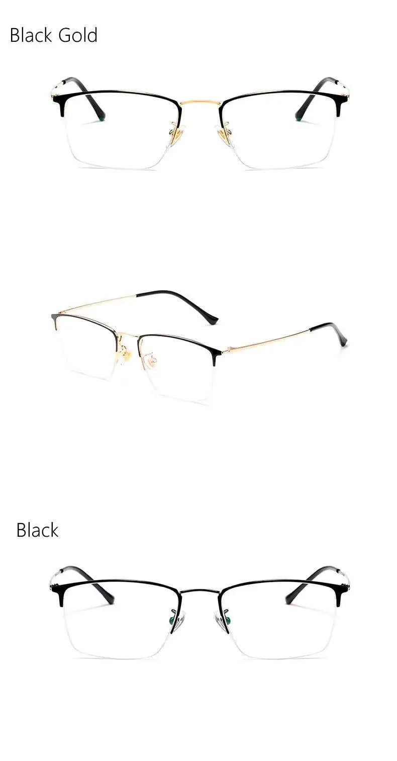 Unisex Semi-Rimless Titanium Prescription Glasses 8017JX — view 16 | Rx Spectacle