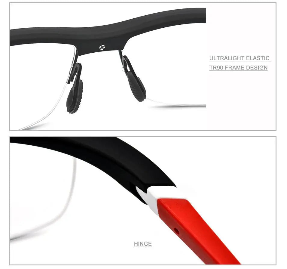 Men's Rectangular Semi-Rimless TR90 Sports Glasses 7027 — view 29 | Rx Spectacle