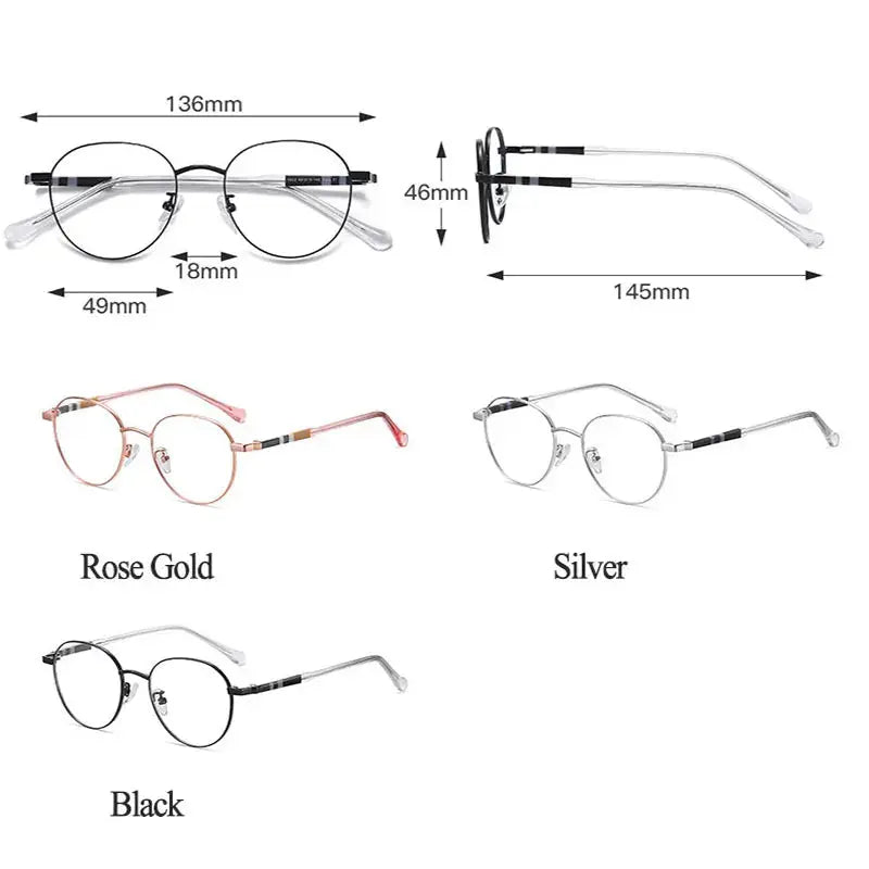 Women's Oval Full Rim Alloy Flat Top Prescription Glasses 41922 — view 2 | Rx Spectacle