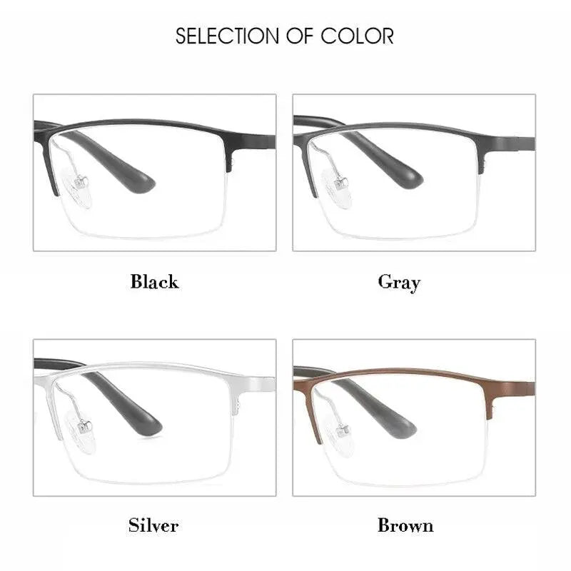 Unisex Rectangular Semi-Rimless Alloy Prescription Glasses 6263 — view 10 | Rx Spectacle