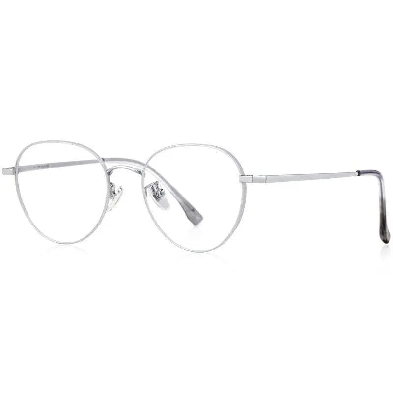 Women's Round Full Rim Titanium Prescription Glasses T3927 — view 2 | Rx Spectacle