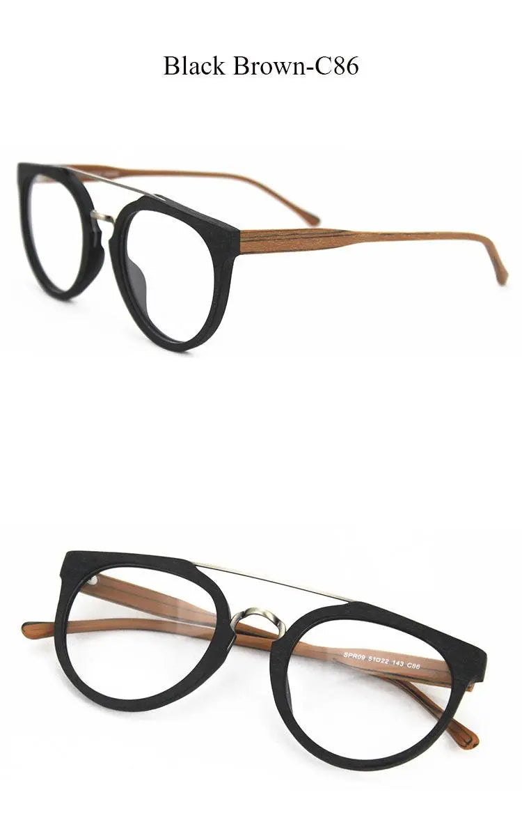 Unisex Round Full Rim Acetate Double Bridge Prescription Glasses Spr09 — view 20 | Rx Spectacle