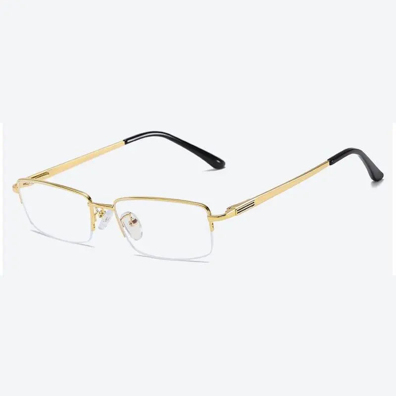 Unisex Rectangular Semi-Rimless Alloy Prescription Glasses — view 4 | Rx Spectacle