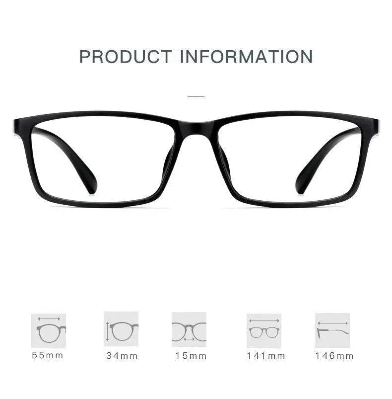 Men's Square Full Rim Resin Prescription Glasses D114 — view 10 | Rx Spectacle