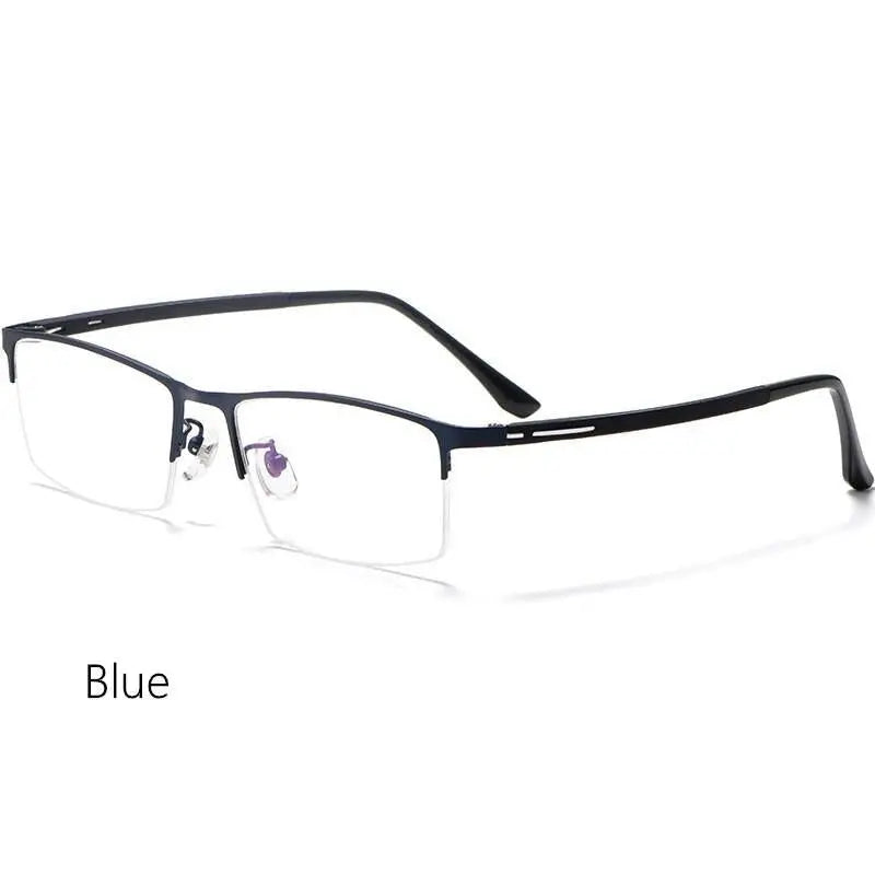 Unisex Semi-Rimless Titanium Prescription Glasses P9916 — view 3 | Rx Spectacle