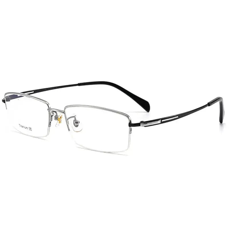 Women's Rectangular Semi-Rimless Titanium Prescription Glasses 890600 — view 4 | Rx Spectacle