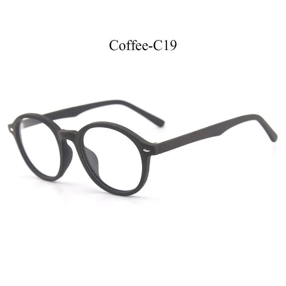 Unisex Round Full Rim Wood Prescription Glasses 4237 — view 7 | Rx Spectacle