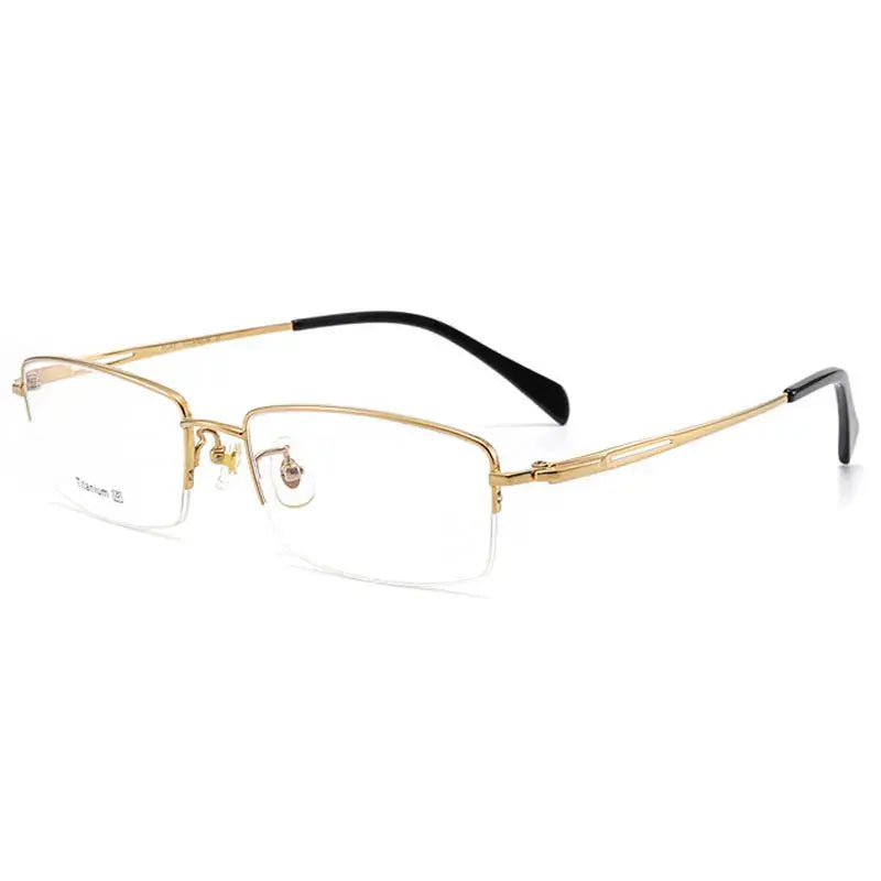 Women's Square Semi-Rimless Titanium Prescription Glasses 89064 — view 5 | Rx Spectacle