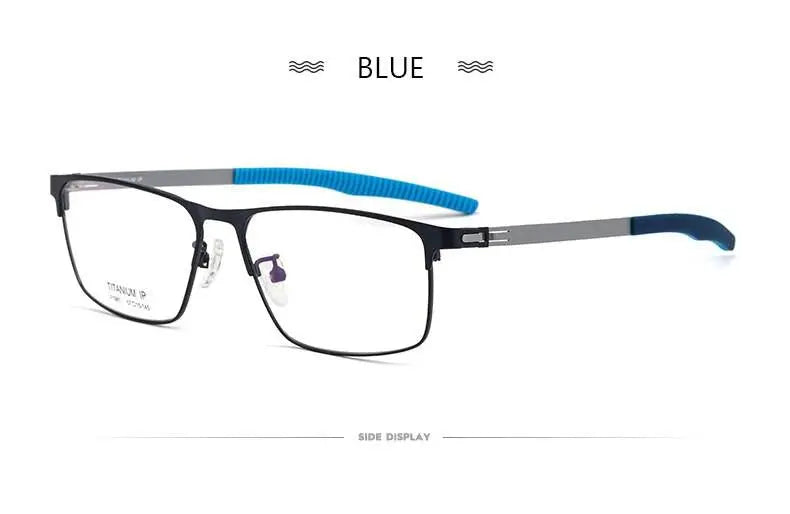 Men's Square Full Rim Titanium Prescription Glasses F1981 — view 14 | Rx Spectacle