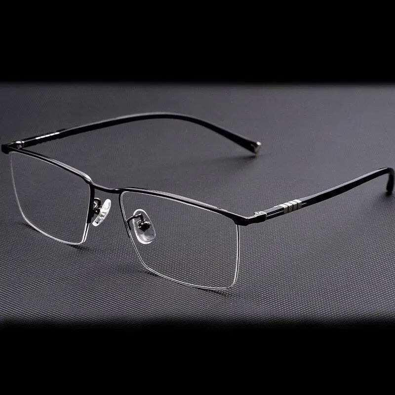 Men's Semi-Rimless Titanium Prescription Glasses P9861 — view 9 | Rx Spectacle