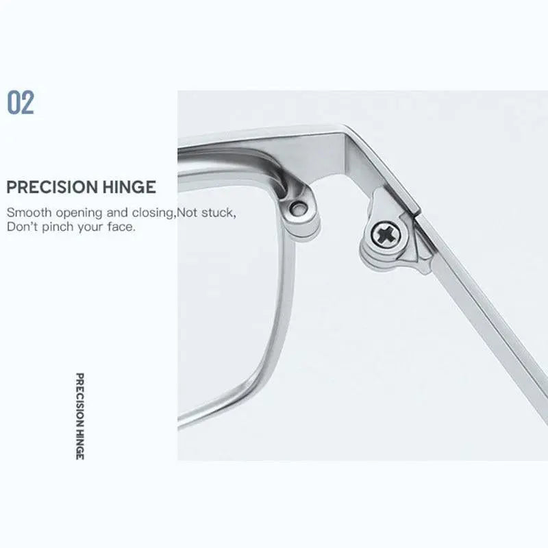 Unisex Square Full Rim Alloy Reading Glasses 9013 — view 4 | Rx Spectacle